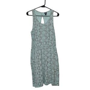 Patagonia West Ashley Sleeveless Organic Cotton Dress Blue Tribal Print M